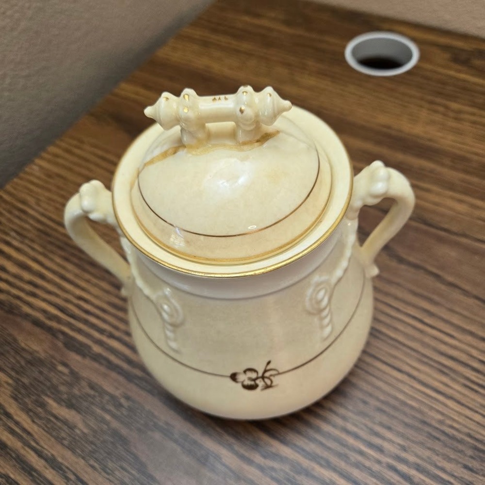 Late 1800 Sampson Bridgwood & Son Large 2-Handled Sugar Bowl SEE DESC - Picture 10 of 15